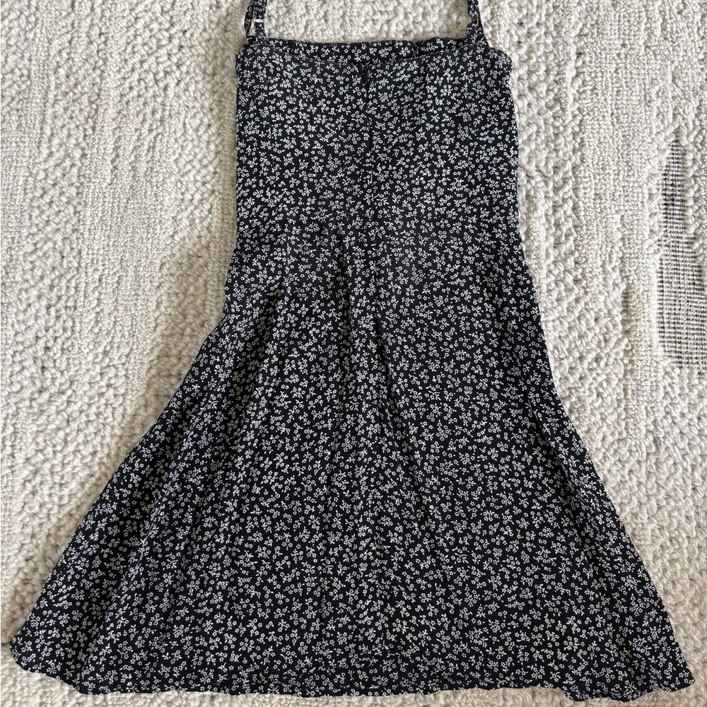 Flynn Skye Black and White Floral Backless Dress